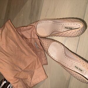 Miu Miu Blush Studded Flats
